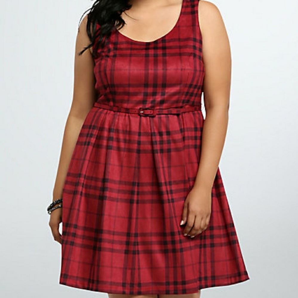 Torrid Brushed Plaid Skater Dress Size 26